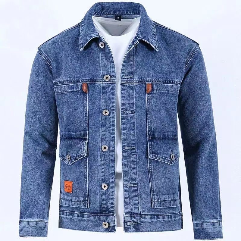Mens Fashion Denim Jacket - Jaket Denim pria, mantel Denim warna