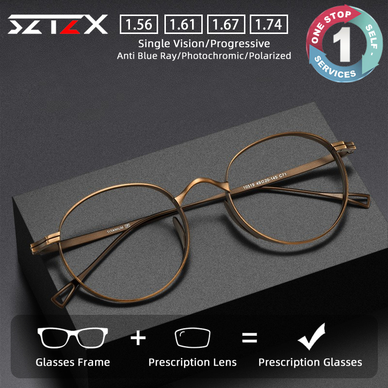 Mens Fashion Reading Glasses - SZTZX Kacamata Resep Titanium Murni Fashion