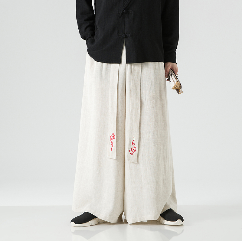 Men'S Fashion Linen Pants - Celana kaki lebar Linen pria, bawahan