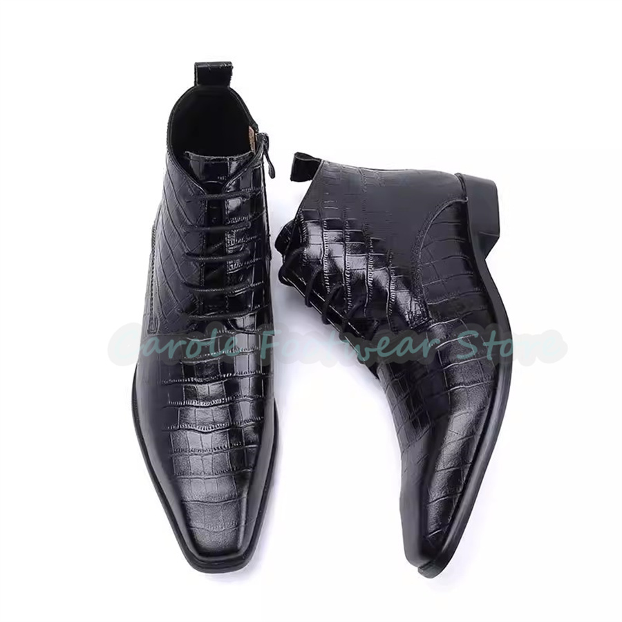 Mens Fashion Dress - Sepatu Bot Kulit Asli untuk Pria,