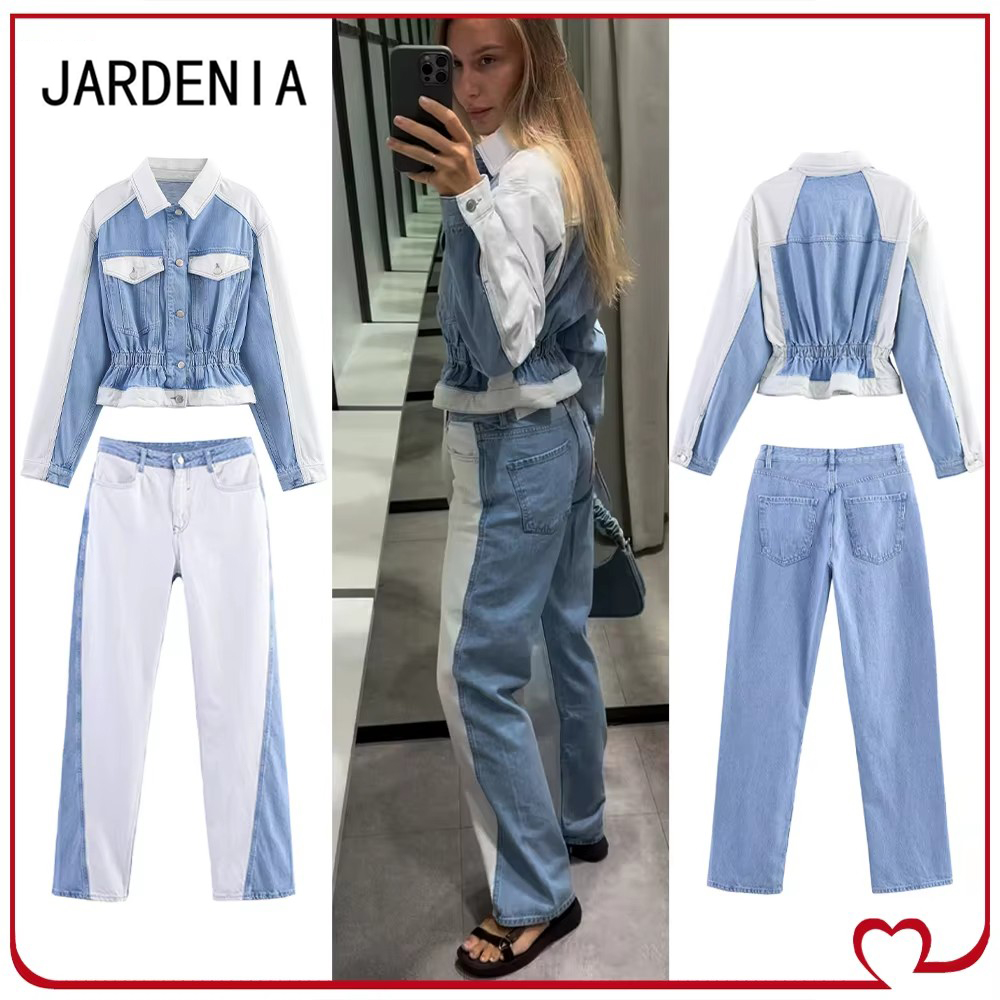 Denim Jacket Vintage - Set Co-ord Cowgirl Kasual Set Dua