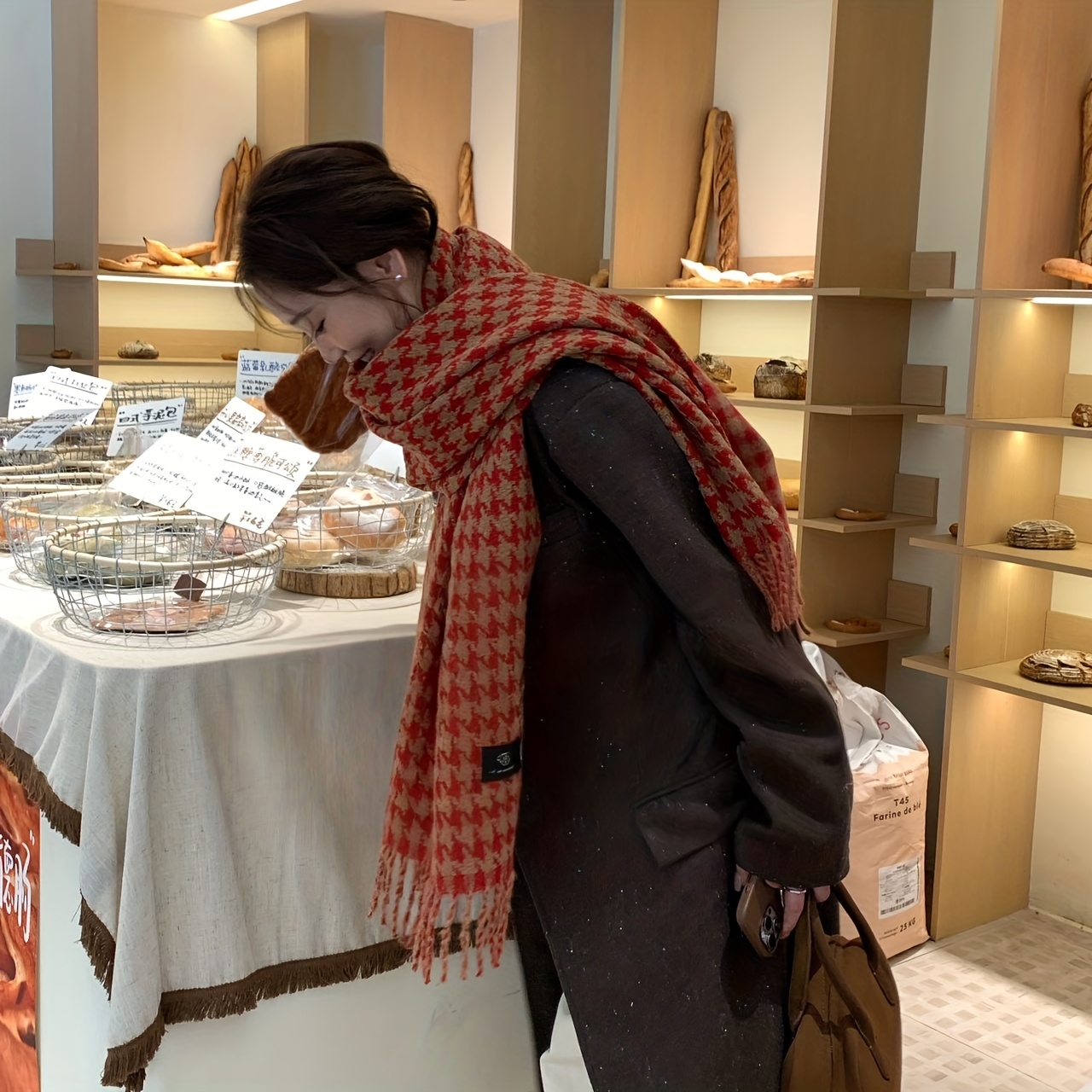 Men Scarf Wool - FANGSIGE Syal Wol Hangat Musim Gugur