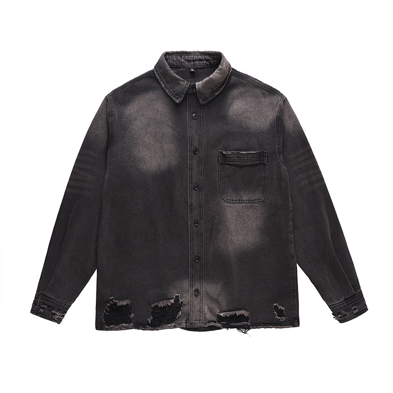 Denim Jacket Vintage - Jaket Jeans Pria High Street Model