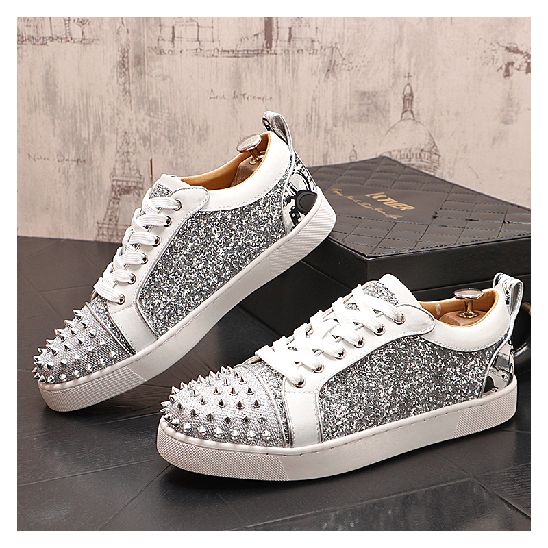 Mens Fashion Dress - Sepatu Paku Keling Perak Fashion Mewah
