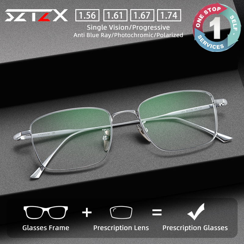 Mens Fashion Reading Glasses - SZTZX Kacamata Setengah Bingkai Retro Kawat