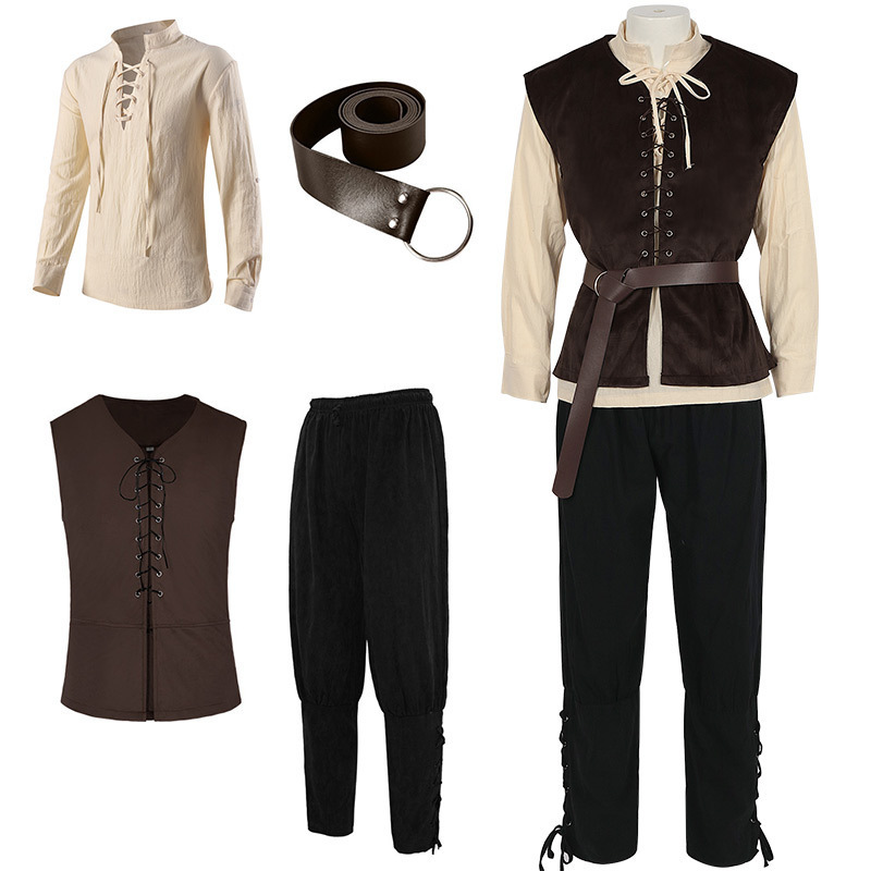 Mens Fashion Vest - 4 Pcs Set Kostum Halloween Pria