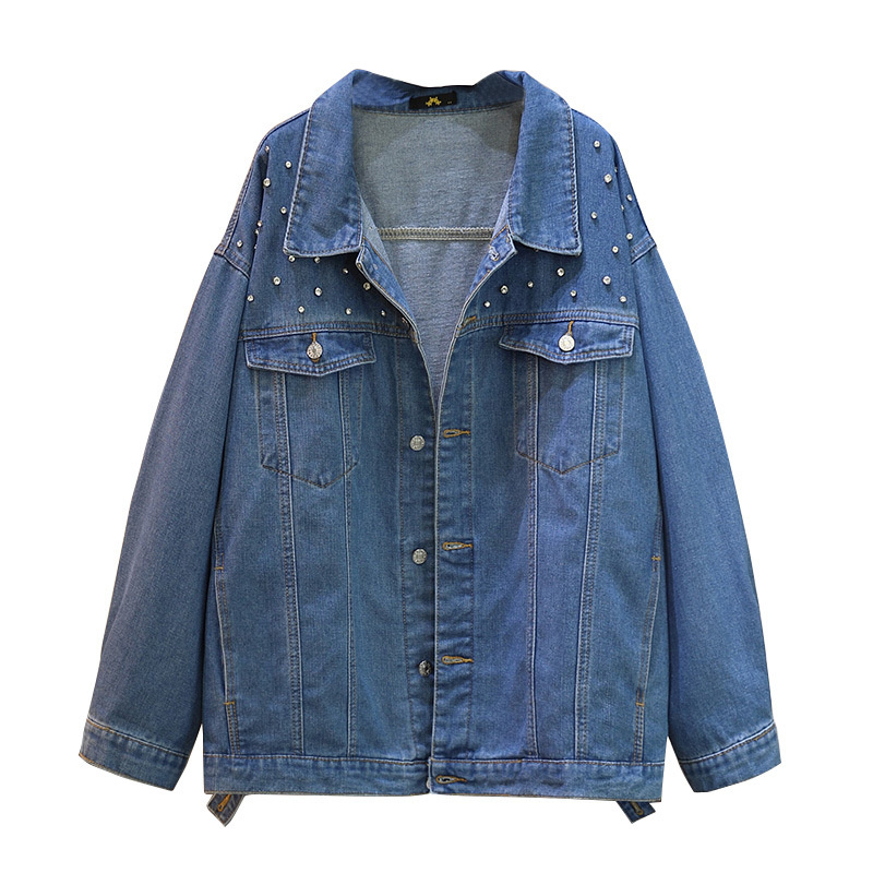 Denim Jacket Vintage - Jaket Denim XXL-6XL wanita, mantel ukuran