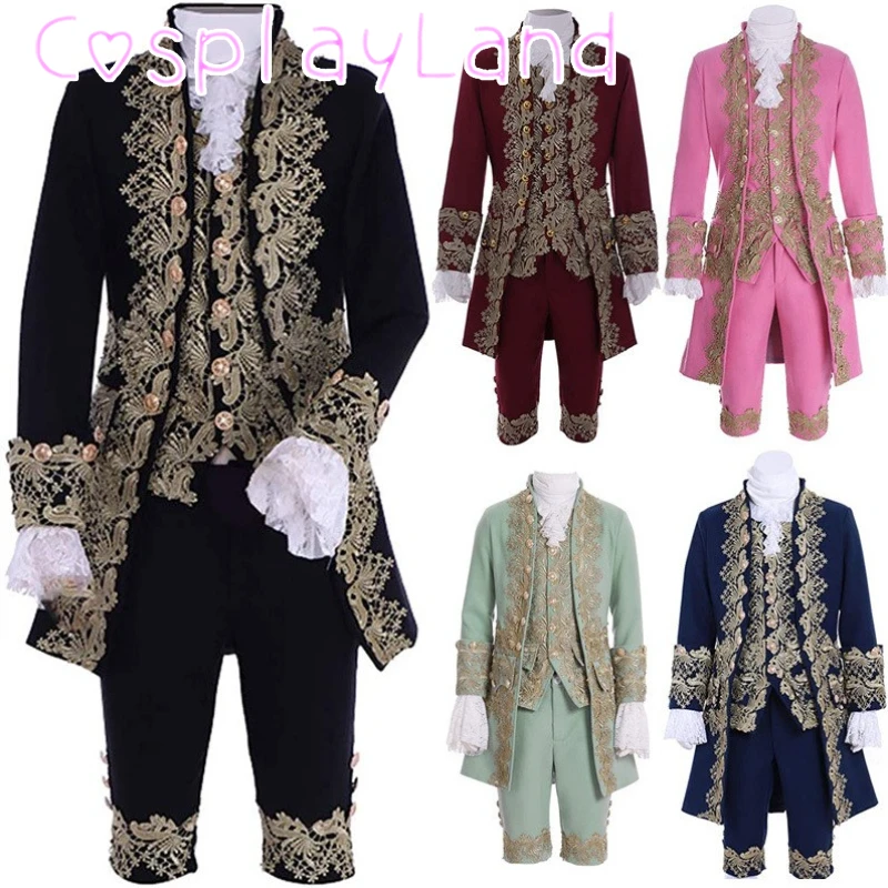 Mens Fashion Vest - Kostum Victoria Pria Jas Rococo Seragam