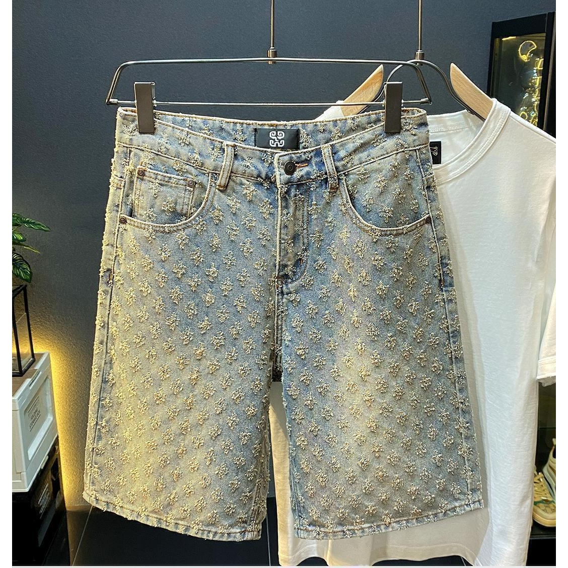 Men'S Fashion Linen Pants - Celana Pendek Denim High Street Musim