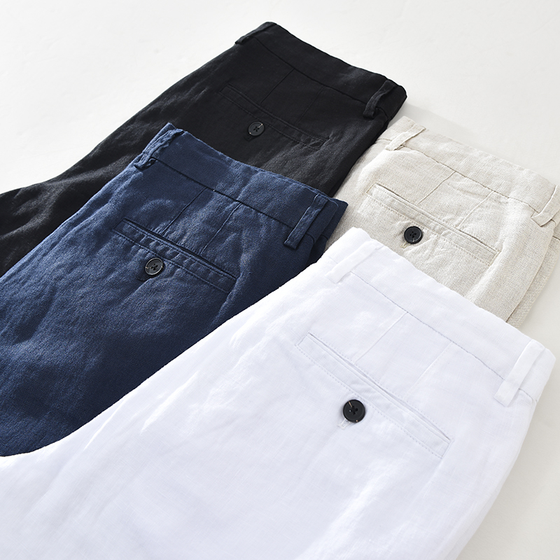 Men'S Fashion Linen Pants - Celana kasual pria linen gaya Jepang