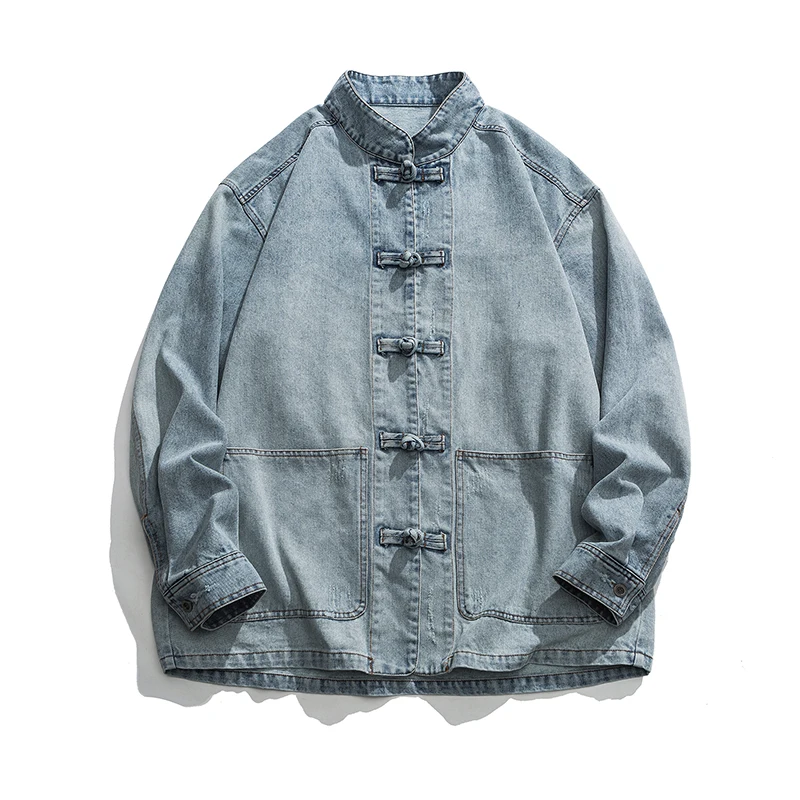 Mens Fashion Denim Jacket - Jaket Denim Gaya Cina Pria Streetwear