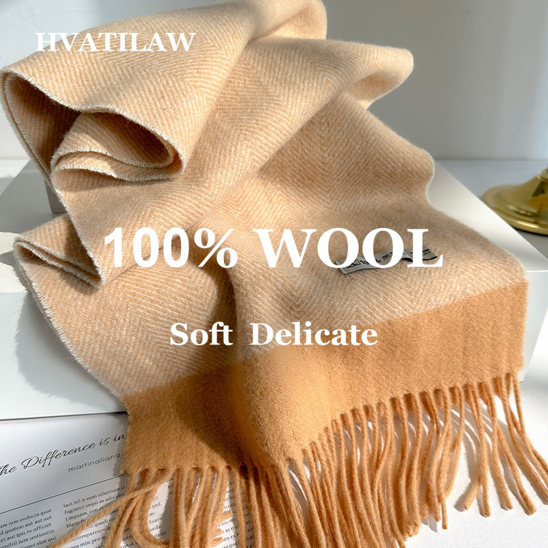 Men Scarf Wool - 100% Syal Wol Murni Wanita Pria