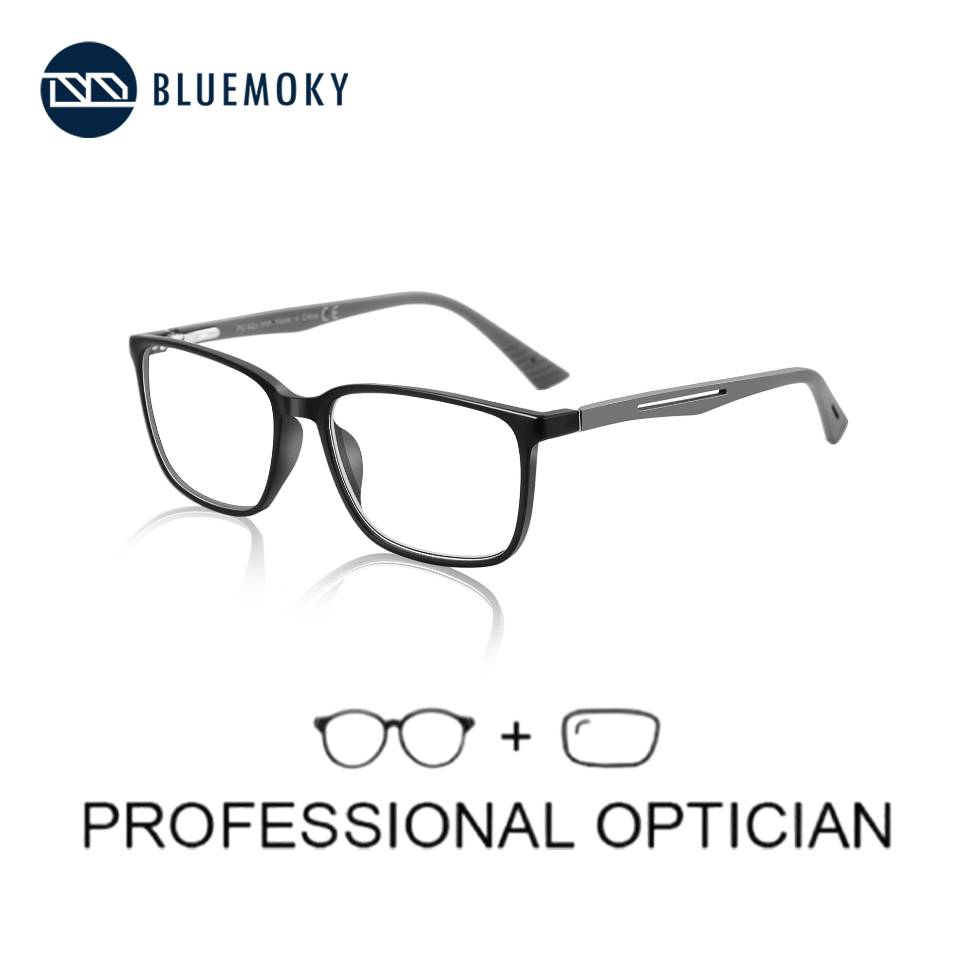 Mens Fashion Reading Glasses - BLUEMOKY Kacamata Resep Persegi Panjang untuk