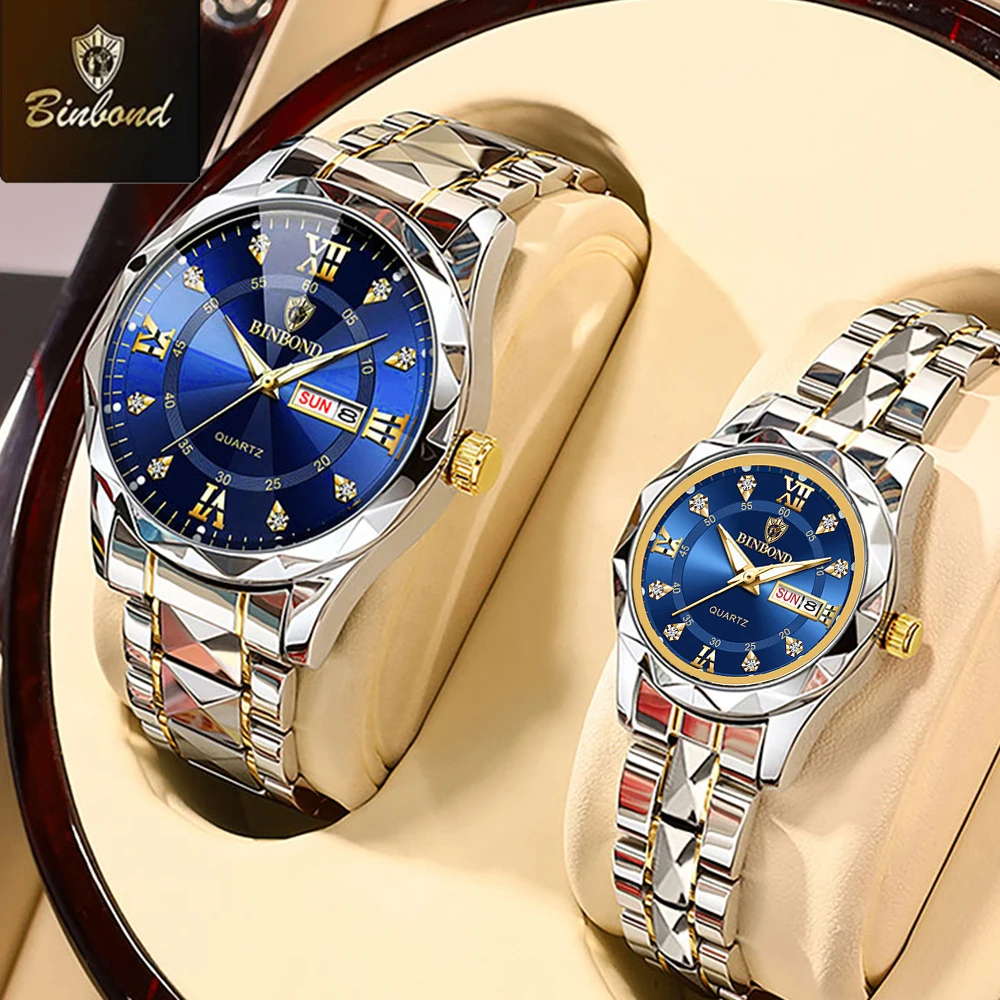Men'S Fashion Magazine - BINBOND 2pcs/Set Jam Tangan Pasangan Fashion