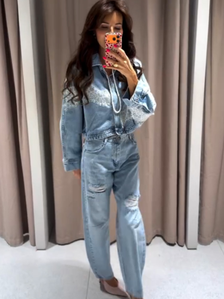 Denim Jacket Vintage - HH Spring Wanita Chic Jaket Denim