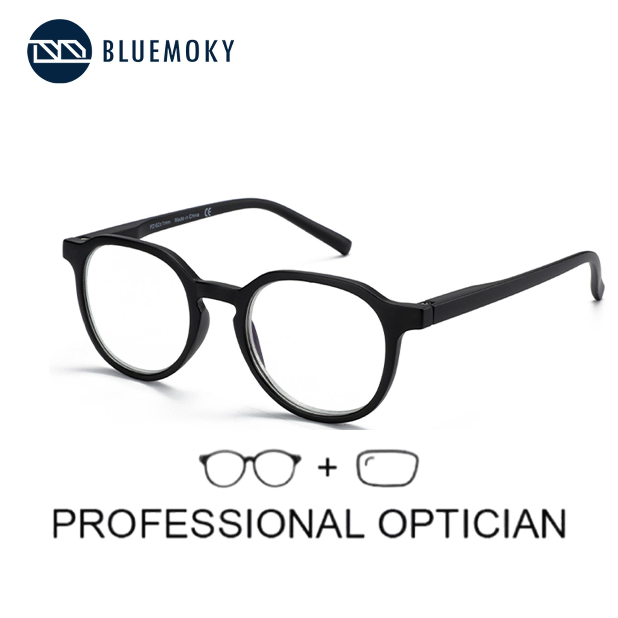 Mens Fashion Reading Glasses - BLUEMOKY Kacamata Resep Bulat Retro Kacamata