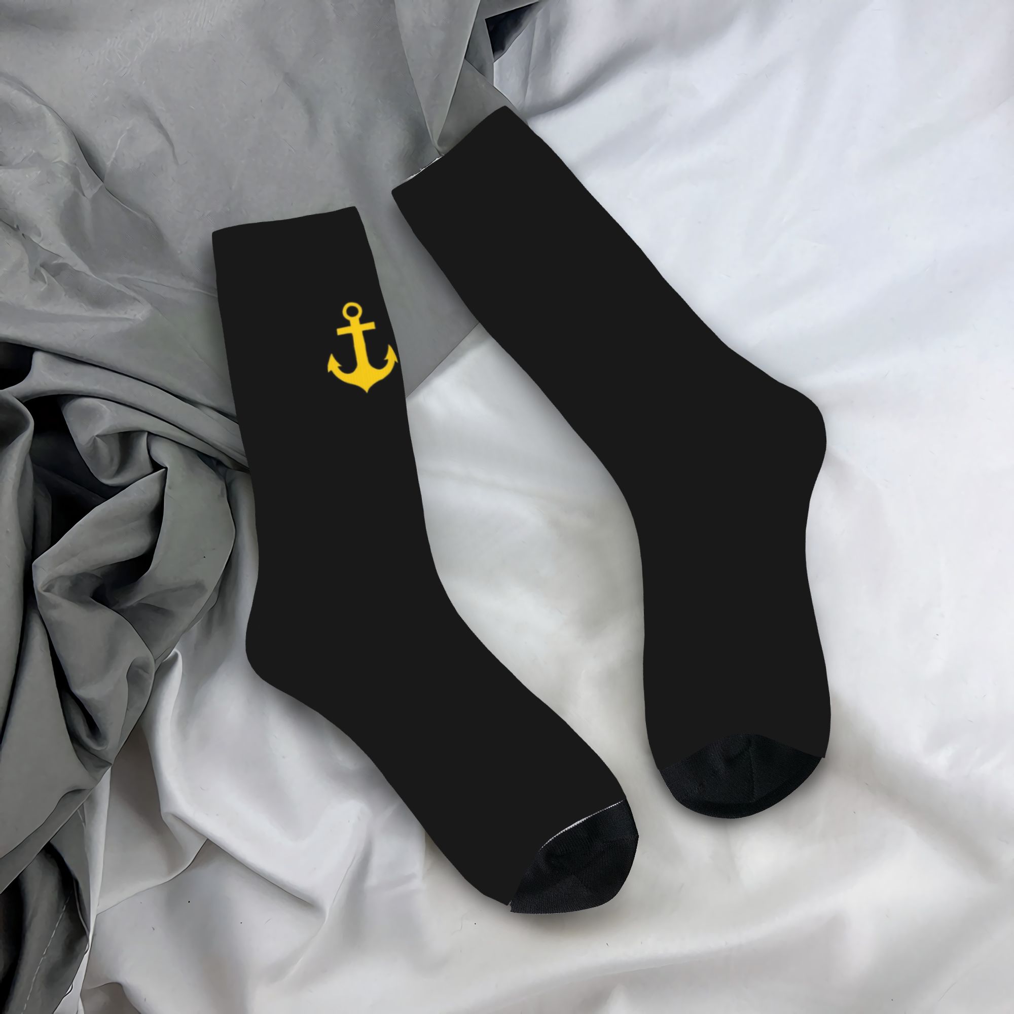 Men'S Fashion Logo - Kaos Kaki Kru Logo Jangkar Emas