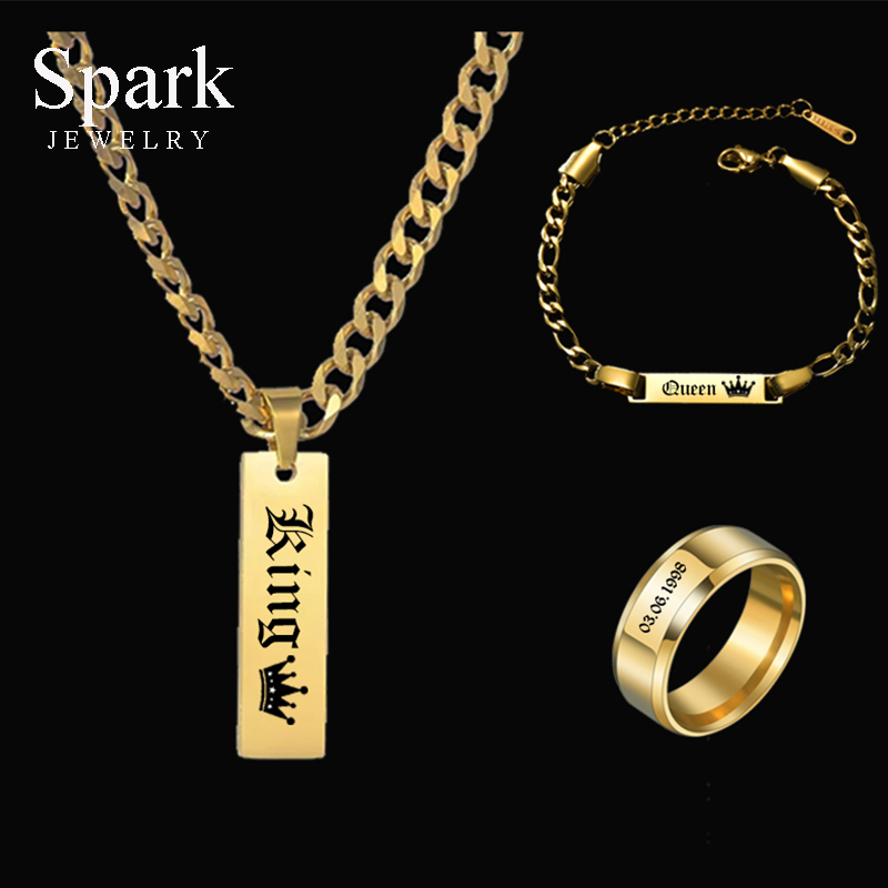 Men'S Fashion Jewelry Bracelets - Spark kustom rantai tebal mengukir nama