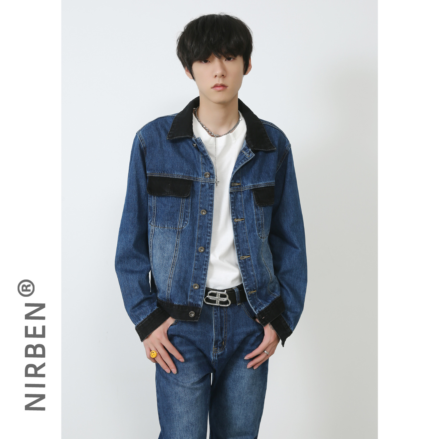 Mens Fashion Denim Jacket - Setelan Jaket Denim Baru Pria Gaya