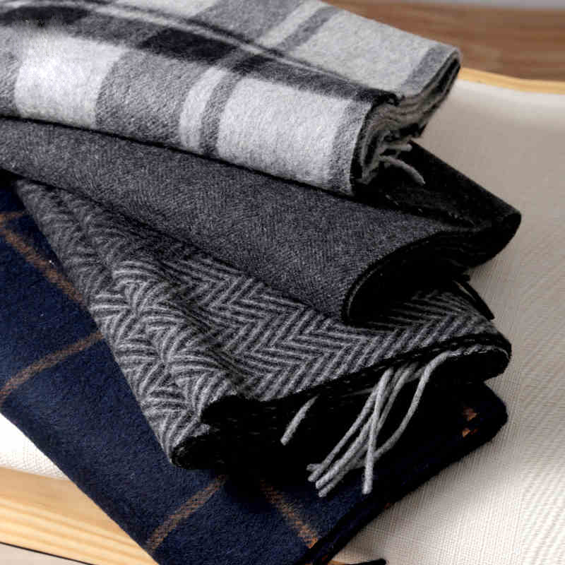 Men Scarf Wool - Syal Pashmina Syal Wol Kotak-kotak Solid