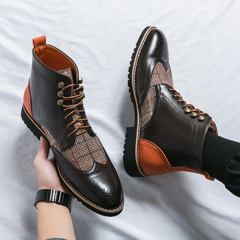Mens Fashion Combat Boots - Sepatu bot tempur untuk pria, sepatu