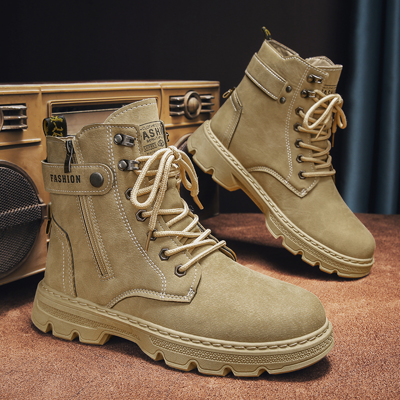 Mens Fashion Combat Boots - Sepatu Pria Fashion, Sepatu Bot Keamanan,