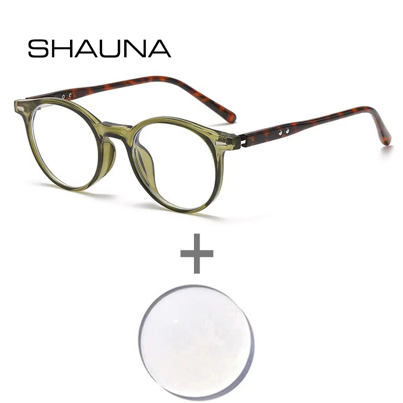 Mens Fashion Reading Glasses - SHAUNA paku keling Retro bulat Punk