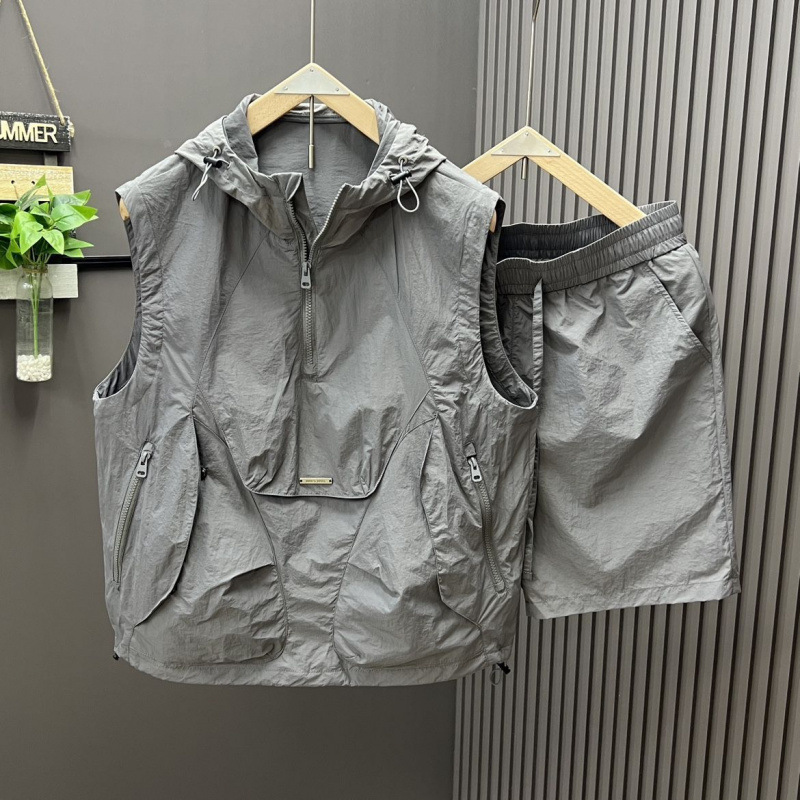 2 buah set celana pendek rompi - Mens Fashion Vest ulasan dan harga