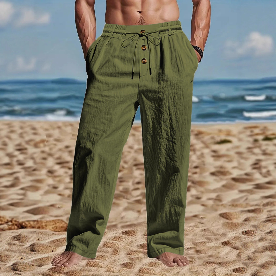 Celana Kasual Pria Baru dari K - Men'S Fashion Linen Pants ulasan dan harga