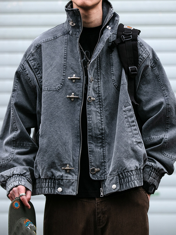 Jaket Denim Pria American Vint - Denim Jacket Vintage ulasan dan harga