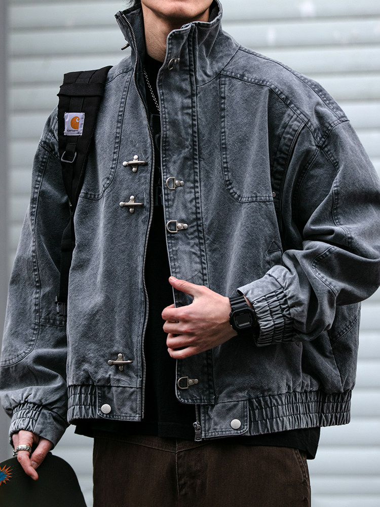 Jaket Denim Pria American Vint - Denim Jacket Vintage ulasan dan harga