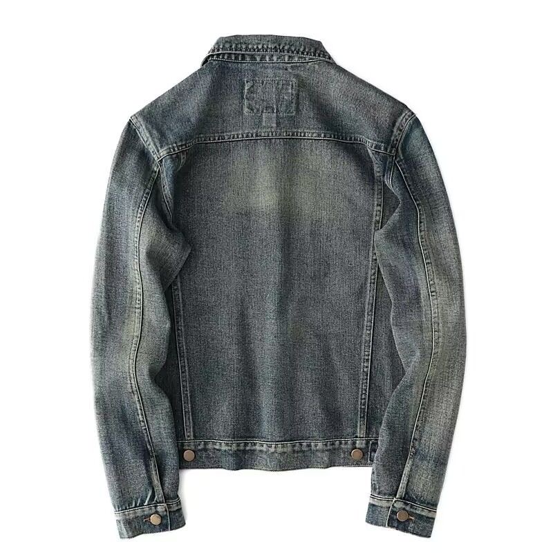 Jaket Denim Kaki Lurus Vintage - Mens Fashion Denim Jacket ulasan dan harga