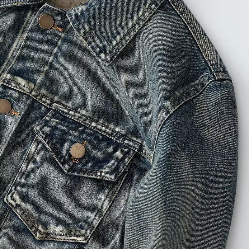 Jaket Denim Kaki Lurus Vintage - Mens Fashion Denim Jacket ulasan dan harga