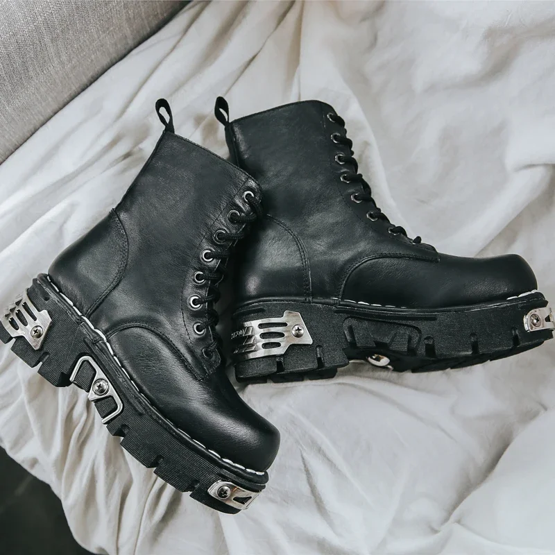 Sepatu Bot Motor Kulit Asli Pr - Mens Fashion Combat Boots ulasan dan harga