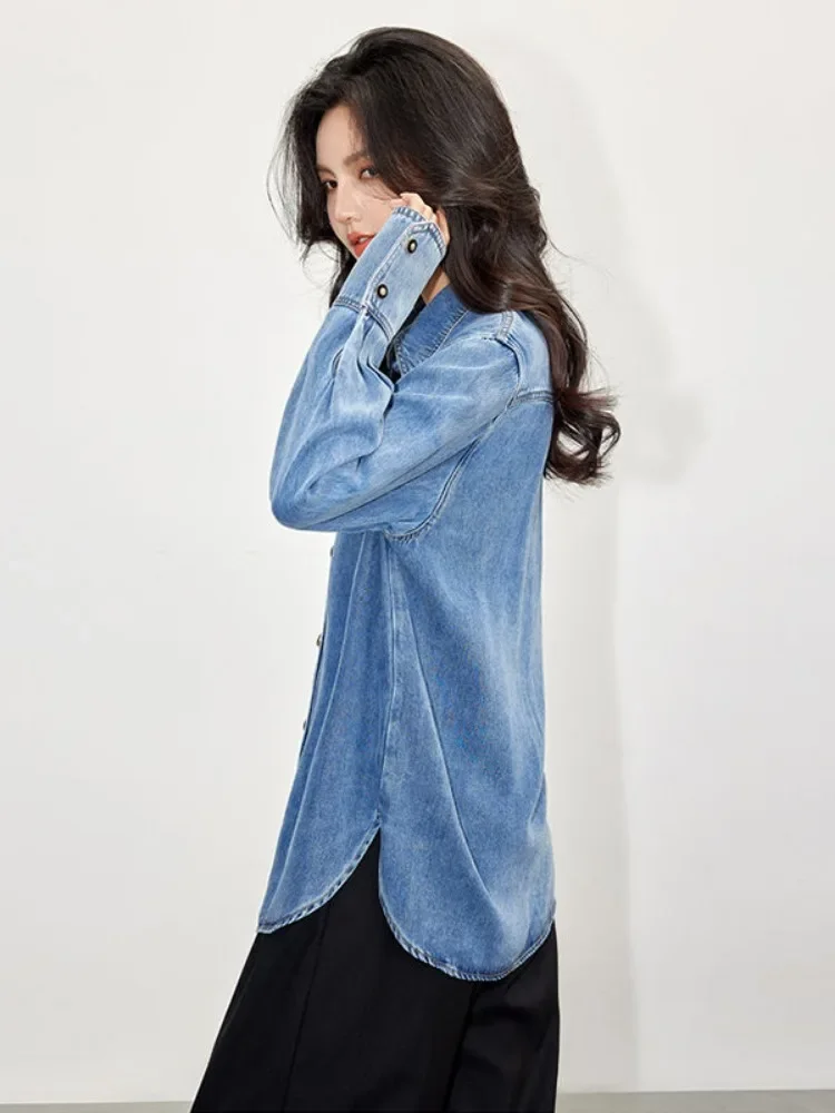 Blus desain kemeja Denim Vinta - Denim Jacket Vintage ulasan dan harga