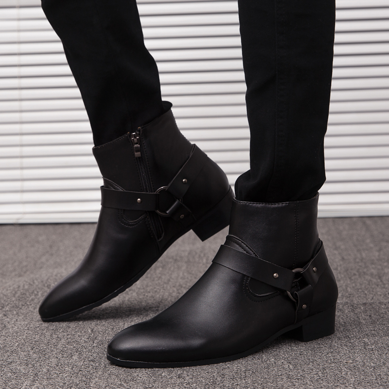 Sepatu Bot Pria Kulit PU Model - Mens Fashion Dress ulasan dan harga