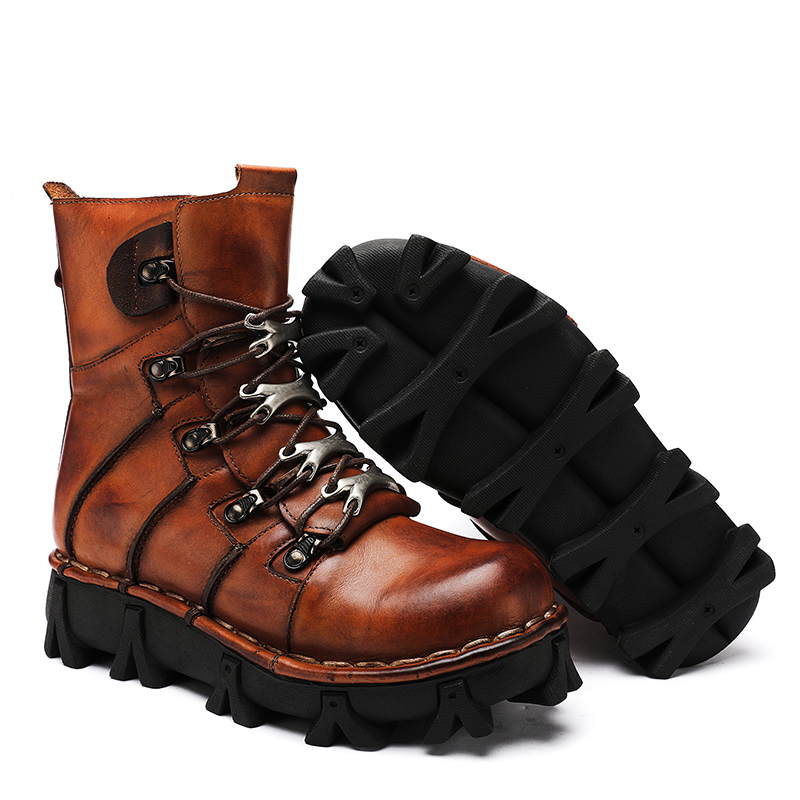 Sepatu Bot Kulit Sapi Asli Pri - Mens Fashion Combat Boots ulasan dan harga