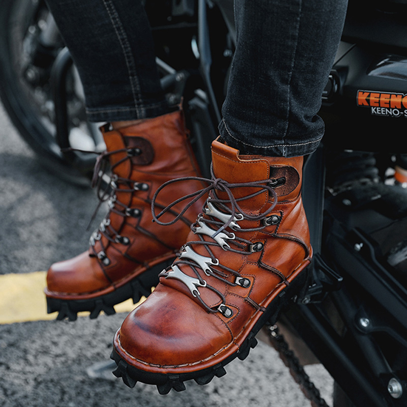 Sepatu Bot Kulit Sapi Asli Pri - Mens Fashion Combat Boots ulasan dan harga