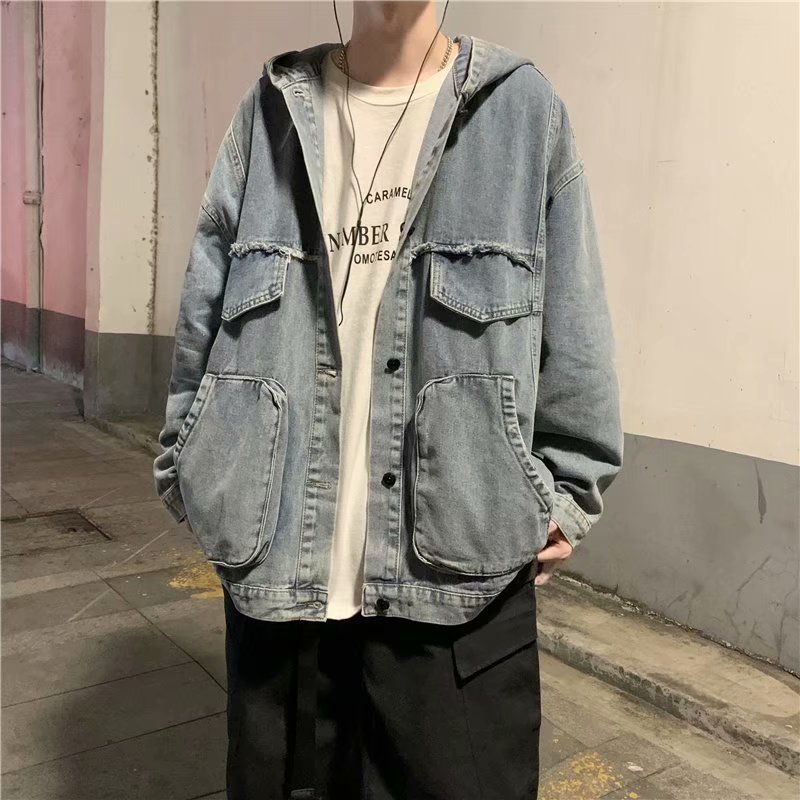 Pakaian Solid Pria Musim Semi  - Mens Fashion Denim Jacket ulasan dan harga