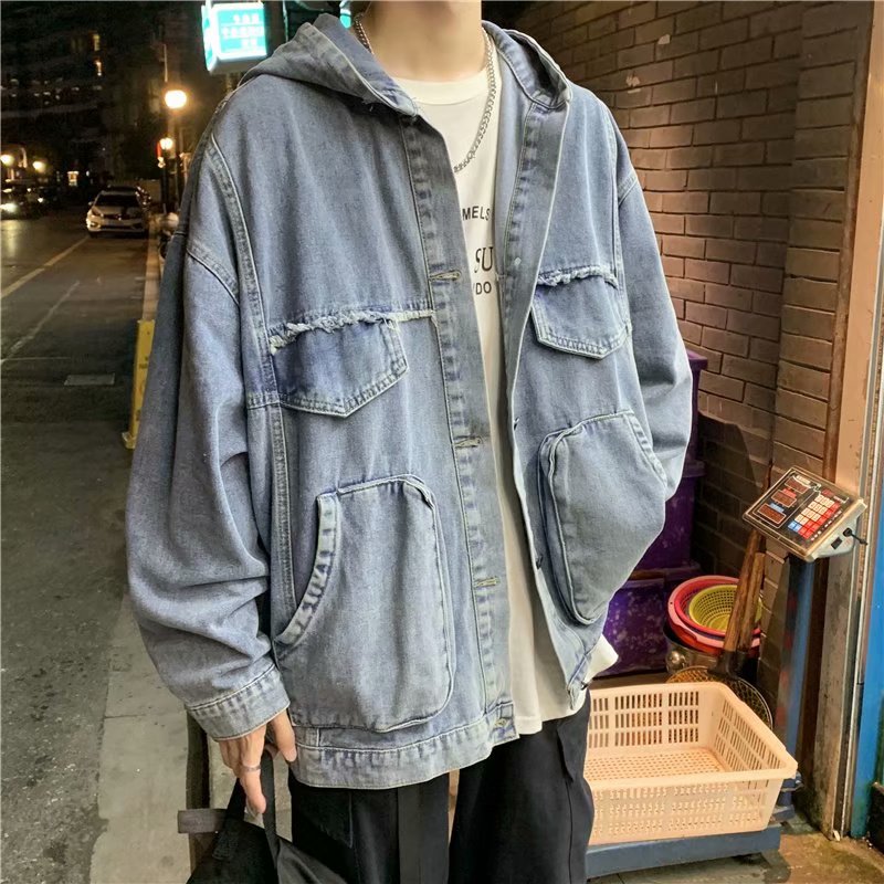 Pakaian Solid Pria Musim Semi  - Mens Fashion Denim Jacket ulasan dan harga