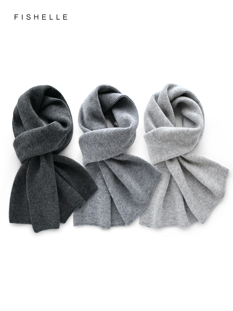 Syal rajut warna polos abu-abu - Men Scarf Wool ulasan dan harga