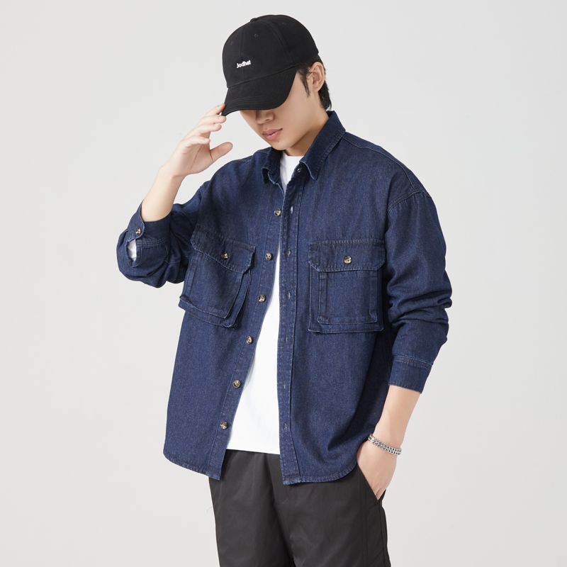 Kemeja Perkakas Katun Murni Bl - Denim Jacket Vintage ulasan dan harga
