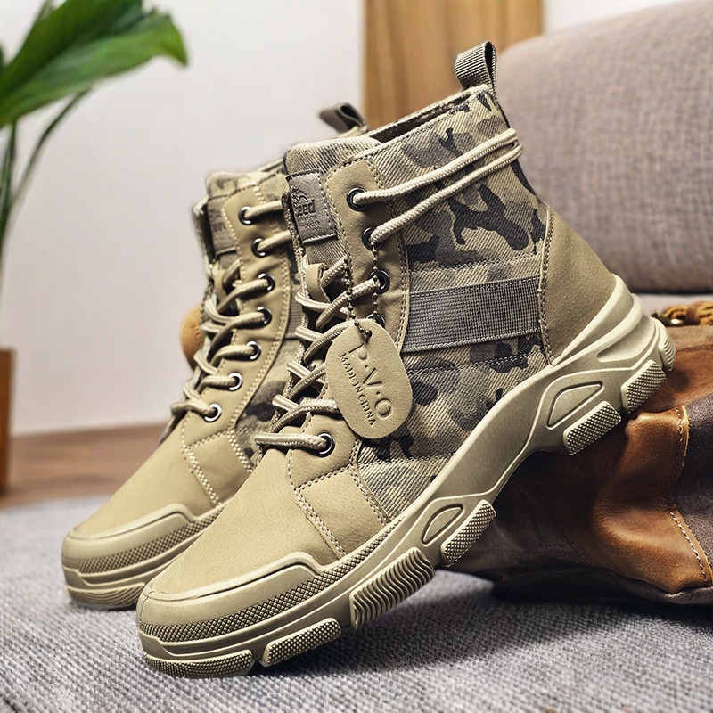 Sepatu Bot Tempur Pria Model M - Mens Fashion Combat Boots ulasan dan harga