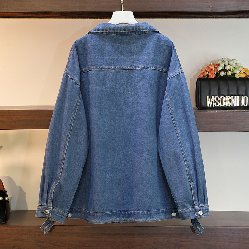 Jaket Denim XXL-6XL wanita, ma - Denim Jacket Vintage ulasan dan harga