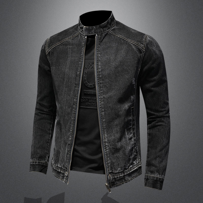 Jaket Bomber Denim kerah berdi - Mens Fashion Denim Jacket ulasan dan harga