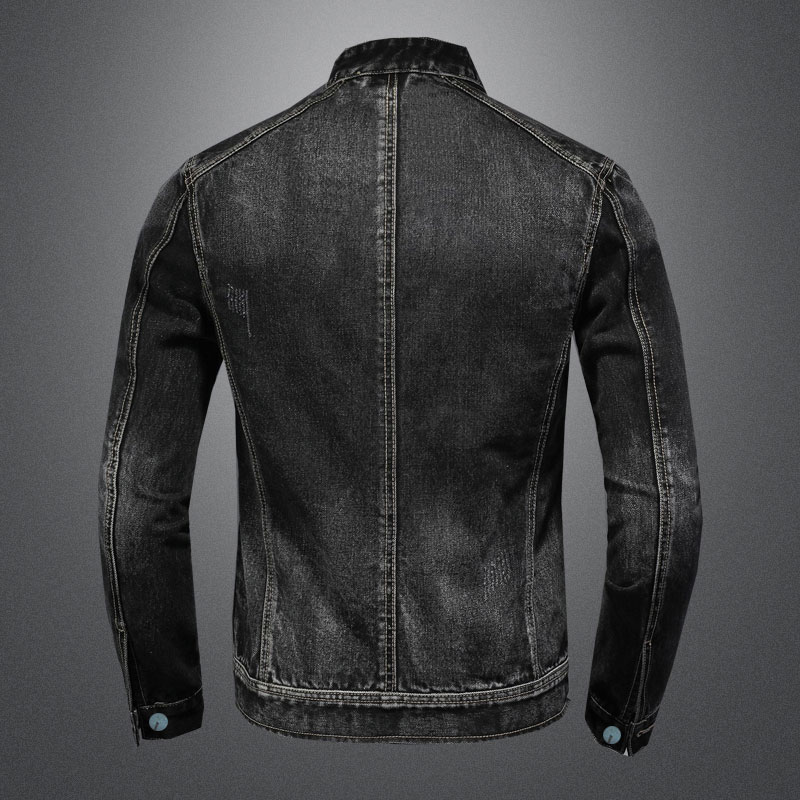 Jaket Bomber Denim kerah berdi - Mens Fashion Denim Jacket ulasan dan harga