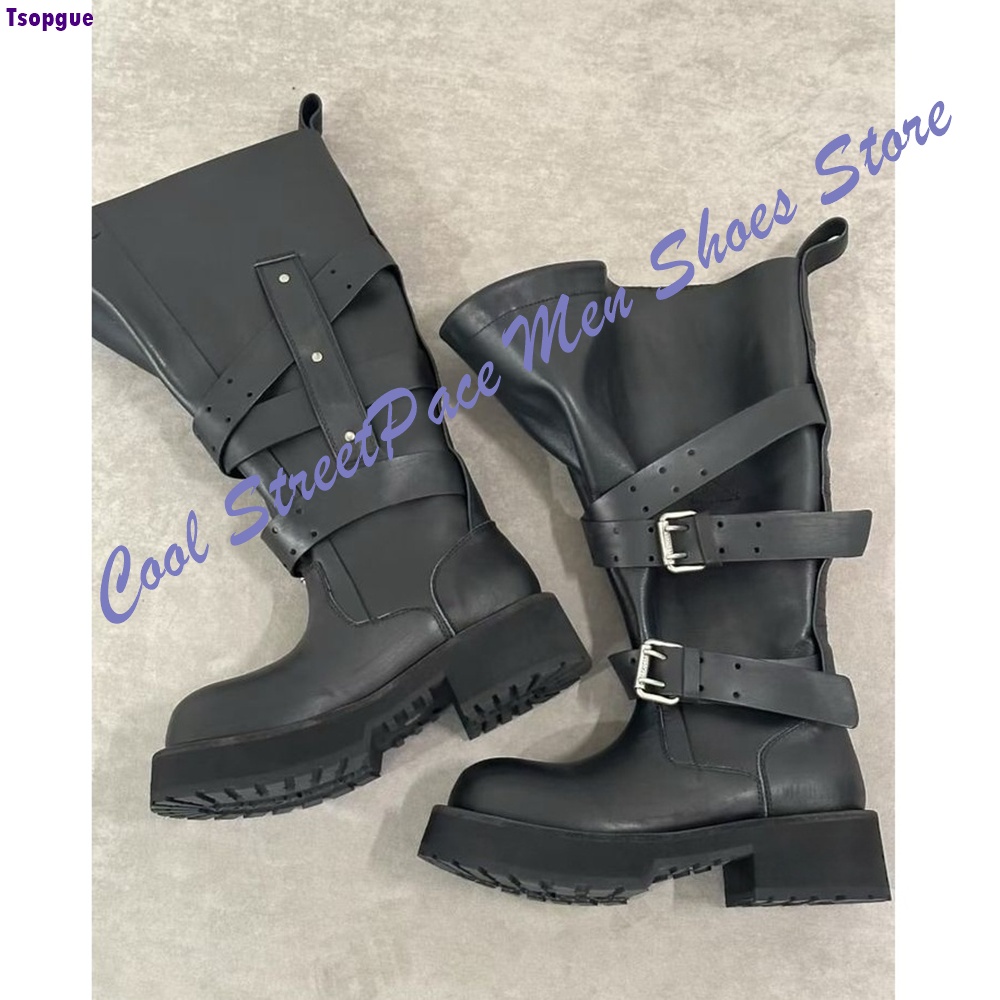 Sepatu Bot Tempur Platform Mul - Mens Fashion Combat Boots ulasan dan harga
