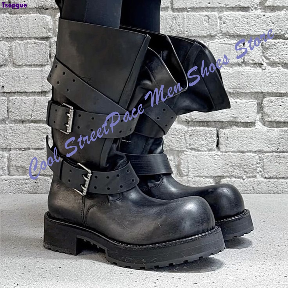 Sepatu Bot Tempur Platform Mul - Mens Fashion Combat Boots ulasan dan harga