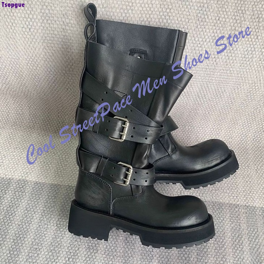 Sepatu Bot Tempur Platform Mul - Mens Fashion Combat Boots ulasan dan harga