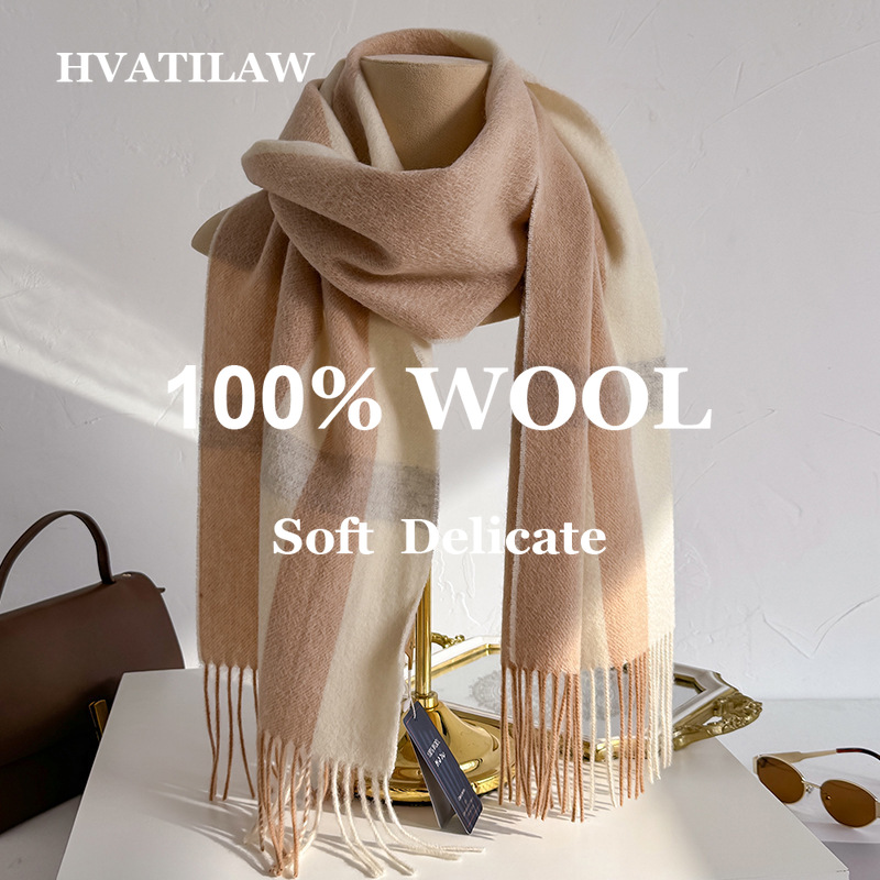 100% Syal Wol Kotak-kotak Wani - Men Scarf Wool ulasan dan harga